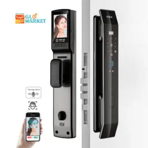 SR LuxeBD Glomarket Tuya WiFi 3D Face Recognition Smart Door Lock [LK0140] – Biometric Digital Intelligent Security System with Fingerprint, Password, Card & App Control