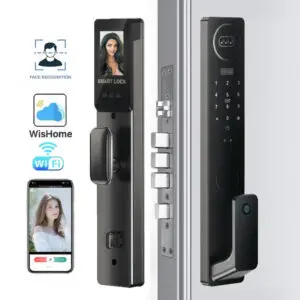 SR LuxeBD Wireless Smart Door Lock [XF18] – Biometric Automatic Security Cylinder with WiFi, Face Recognition, Fingerprint, Password, Card & App Control | Smart Home Digital Lock System