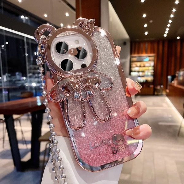 Crossbody glitter bear for Apple 15promax phone case iphone14 New 13 cute 12 cartoon 11