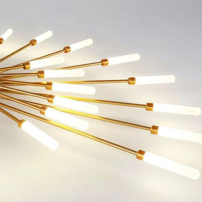 Luxury LED Multi Head Fireworks Chandelier Ceiling Pendant Light (White & Golden) - Image 2