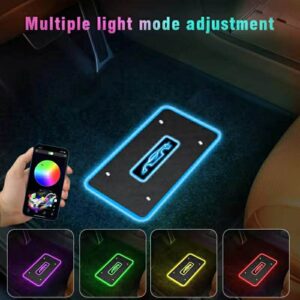 RGB LED Ambient Car Floor Mats with Custom Logo – Waterproof Neon Light (12V)
