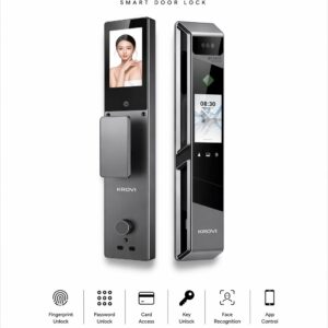 Premium Tuya Cloud WiFi Remote Control Smart Door Lock with Camera Doorbell Push Pull Biometric Face Recognition for Wood Door [M01]