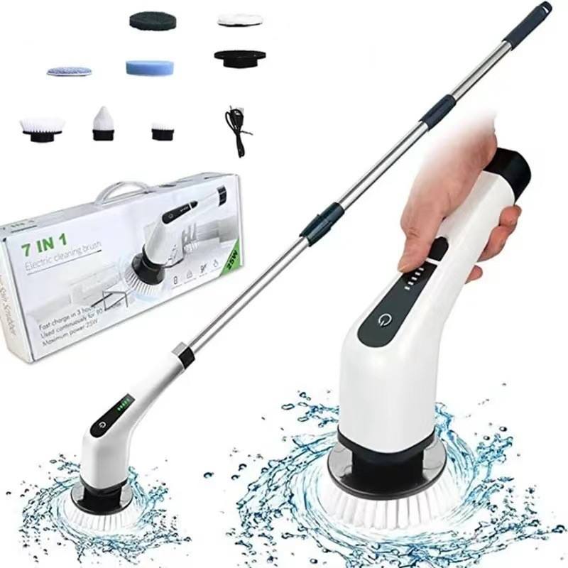 Sunshine Cordless Electric Spin Scrubber with 7 Replaceable Cleaning Brushes – Baby-Friendly Shower, Tub & Tile Cleaning Tool - Image 2