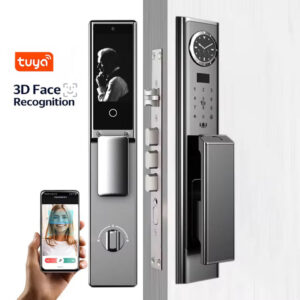 3D Face Recognition Smart Door Lock – Biometric Fingerprint WiFi App Digital Lock for Aluminum & Wooden Doors Home Security