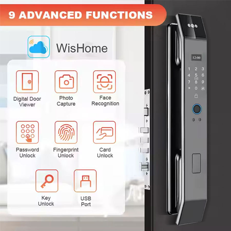 3D Face Recognition Smart Door Lock – Fully Automatic Digital Biometric Fingerprint Gate Lock with Facial Scan for Home - Image 5