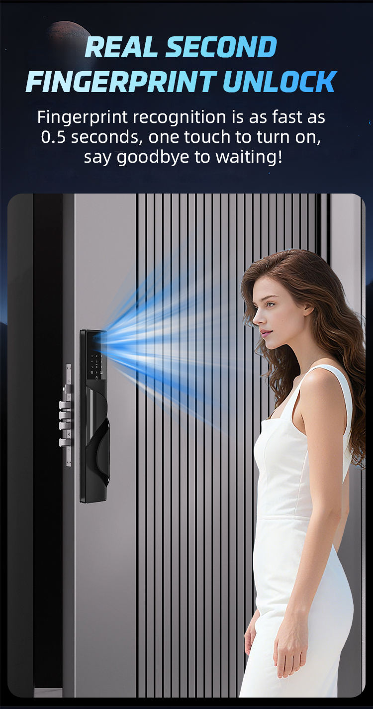 3D Face Smart Door Lock Waterproof Digital Lock Fingerprint Biometric Cerradura Inteligente Tuya Wifi Smart Door Lock - Image 4