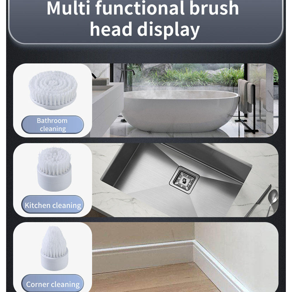Sunshine Cordless Electric Spin Scrubber with 7 Replaceable Cleaning Brushes – Baby-Friendly Shower, Tub & Tile Cleaning Tool - Image 4