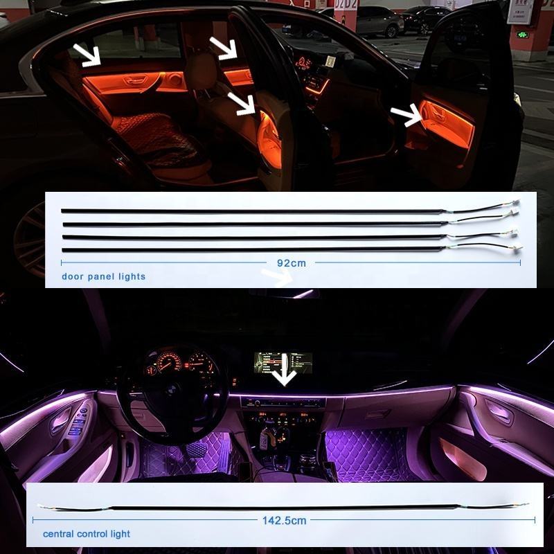 Car Interior LED Ambient Light RGB – 64 Colors Universal Atmosphere Decoration Lighting for All Cars - Image 4