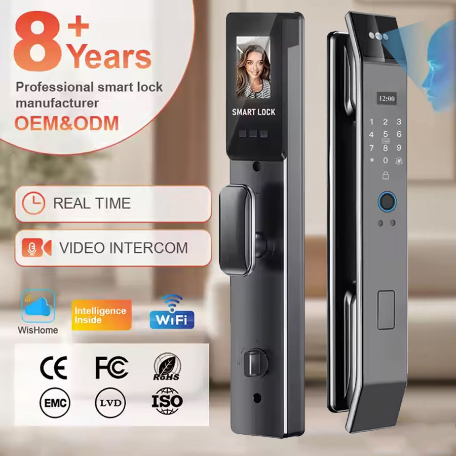 3D Face Recognition Door Lock Fully Automatic Electronic Digital Biometric Fingerprint Smart Gate Lock With Facial Scan for Home - Image 4