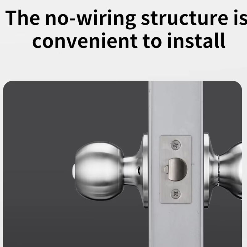 Cost-Effective TUYA App Smart Fingerprint Door Lock – Keyless Round Knob Smart Lock for Wooden Door, Aluminum Alloy - Image 6