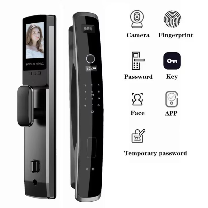 Wishome WiFi App 3D Face Recognition Smart Door Lock – Fully Automatic Digital Fingerprint Lock with Camera & Doorbell - Image 3
