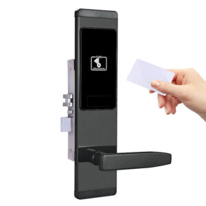 Modern Stainless Steel RFID Smart Lock for Wooden Door – Hotel Access Control Card System with Cloud Software (T57)