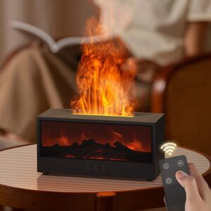 New Unique Design Fireplace Flame Oil Diffuser 150ML 3D Flame 7 Colors Light Quiet Desktop Ultrasonic Atomizing Humidifier