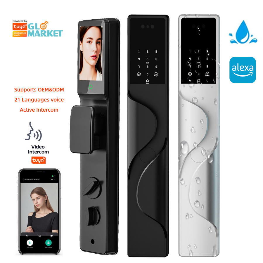3D Face Smart Door Lock Waterproof Digital Lock Fingerprint Biometric Cerradura Inteligente Tuya Wifi Smart Door Lock