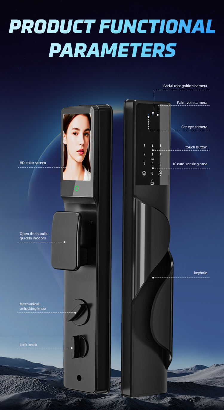 3D Face Smart Door Lock Waterproof Digital Lock Fingerprint Biometric Cerradura Inteligente Tuya Wifi Smart Door Lock - Image 7