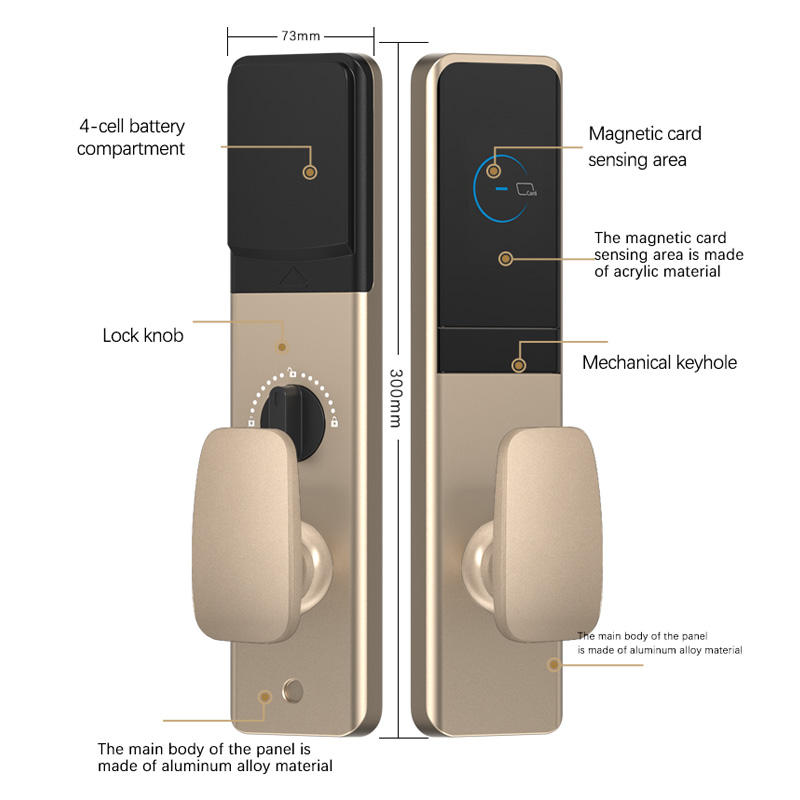 Aluminum Alloy Hotel Smart Lock RFID Electronic Door Lock with Management Software – T57 Access System for Wooden Doors - Image 3