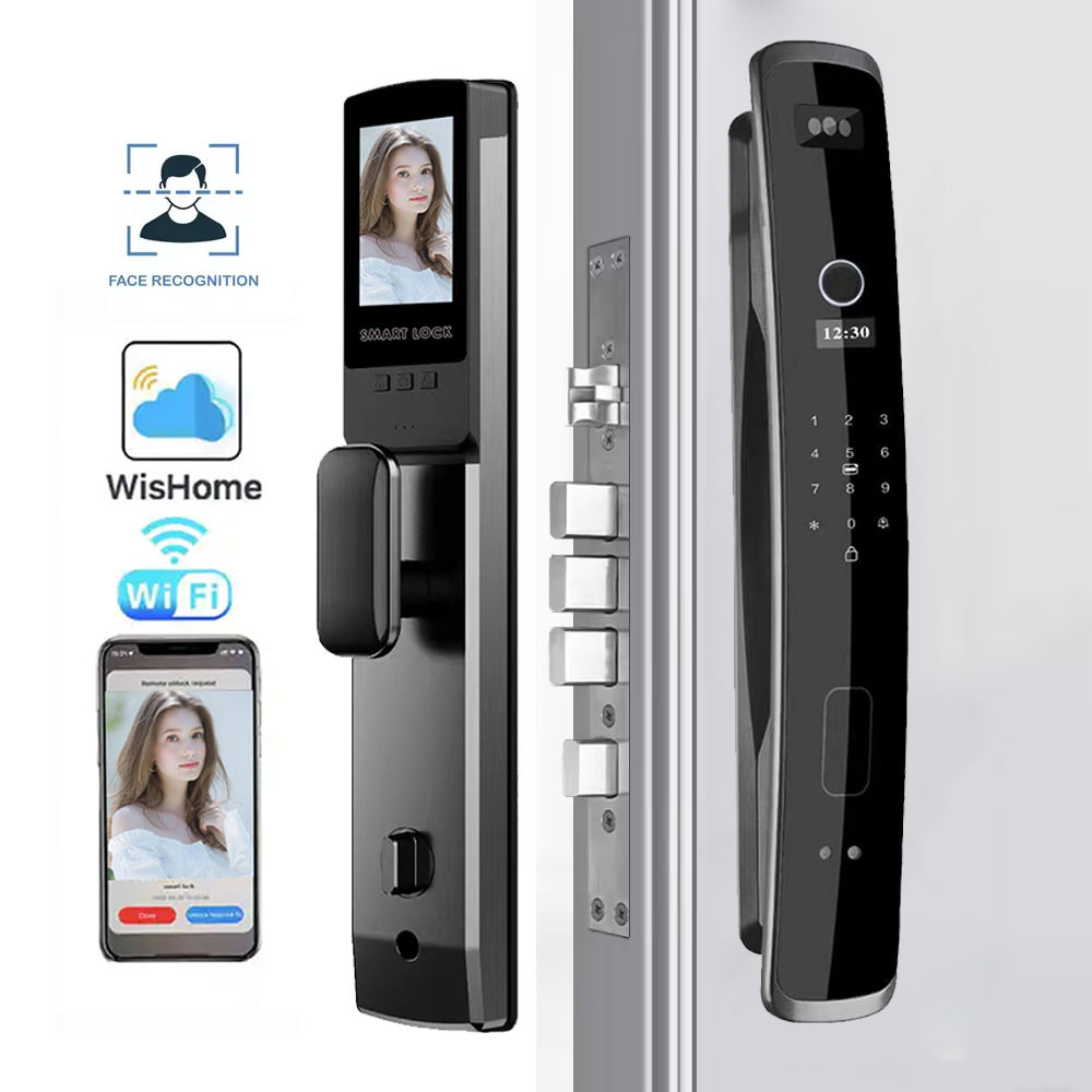 Wishome WiFi App 3D Face Recognition Smart Door Lock – Fully Automatic Digital Fingerprint Lock with Camera & Doorbell