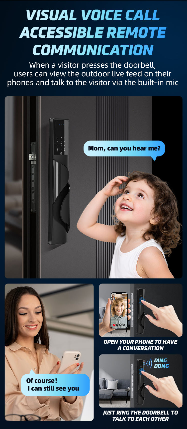 3D Face Smart Door Lock Waterproof Digital Lock Fingerprint Biometric Cerradura Inteligente Tuya Wifi Smart Door Lock - Image 5