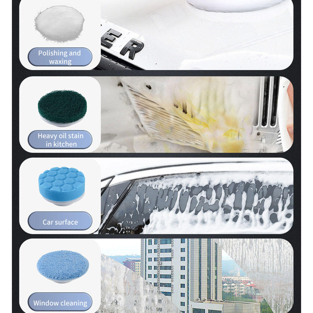 Sunshine Cordless Electric Spin Scrubber with 7 Replaceable Cleaning Brushes – Baby-Friendly Shower, Tub & Tile Cleaning Tool - Image 5