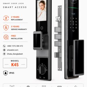 WiFi Smart Door Lock with Camera Automatic Face Recognition Fingerprint Doorbell Aluminum Alloy Cloud Storage for Steel Doors [k45]