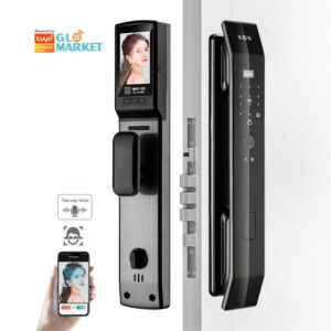 SR LuxeBD Glomarket Tuya WiFi 3D Face Recognition Smart Door Lock [LK0140] – Biometric Digital Intelligent Security System with Fingerprint, Password, Card & App Control