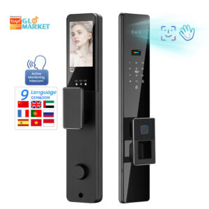 SR LuxeBD 3D Face Recognition Smart Door Lock [LK0212] WiFi | Fingerprint | Palmprint | Video Intercom | Smart Camera Lock